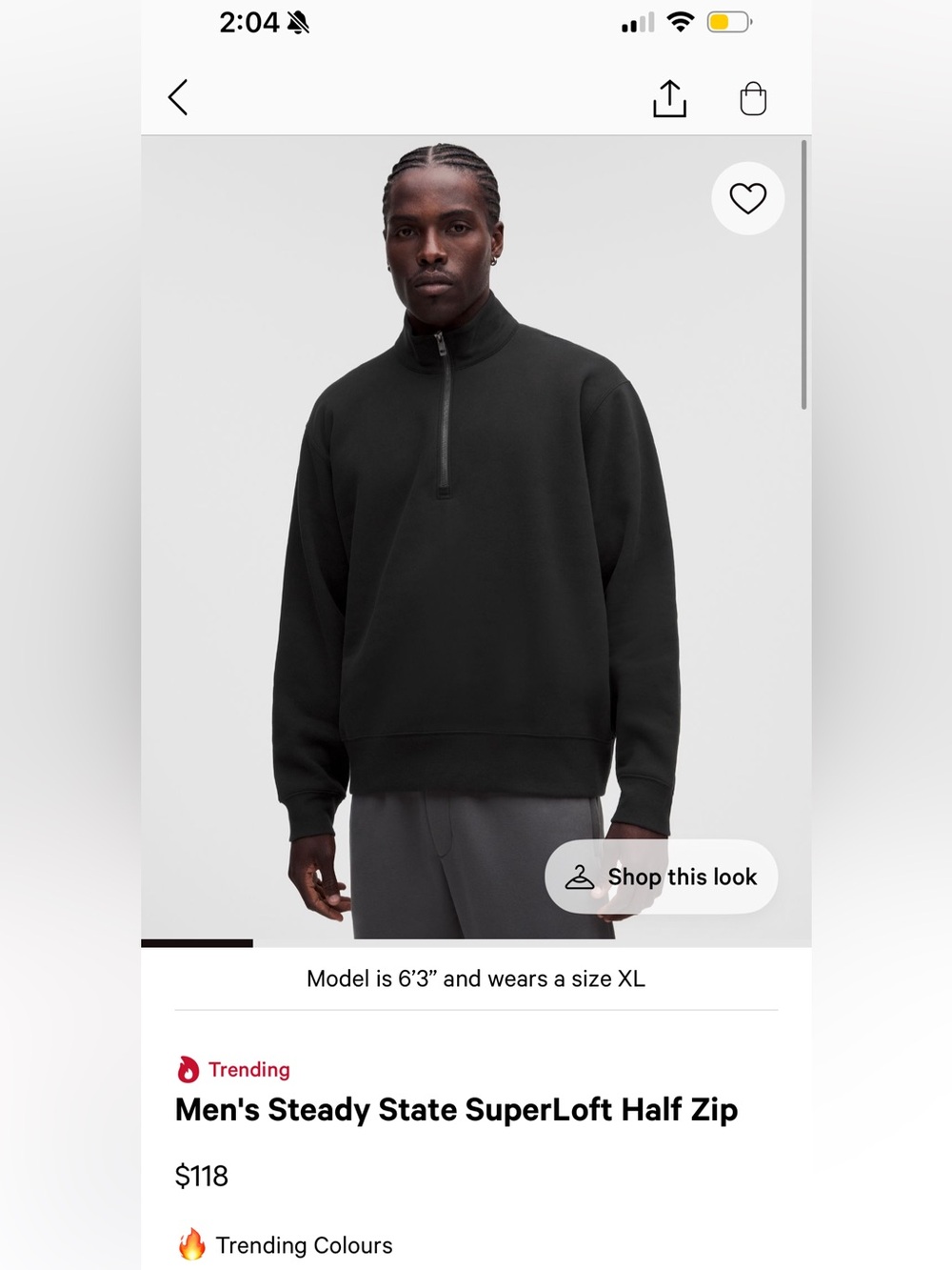 LULULEMON Men's Half-Zip Sweater - Black